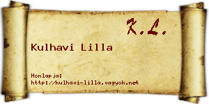 Kulhavi Lilla névjegykártya